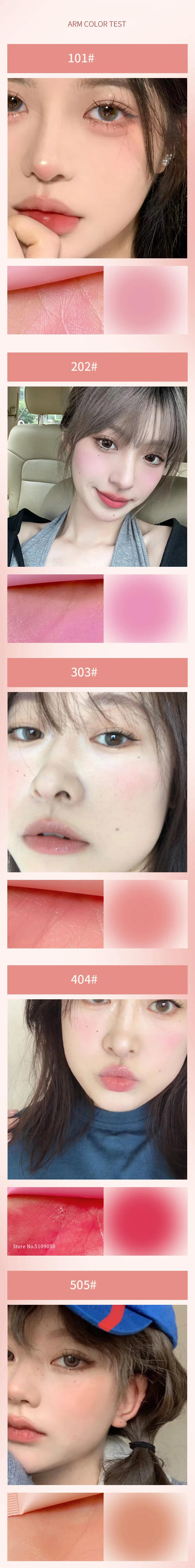 Description Picture 5 of itemWatery Blush Cream Brightening Moisturizing Peach Rouge Tint Professional Cosmetics Face Blusher Mud Lasting Cheek Blush Makeup