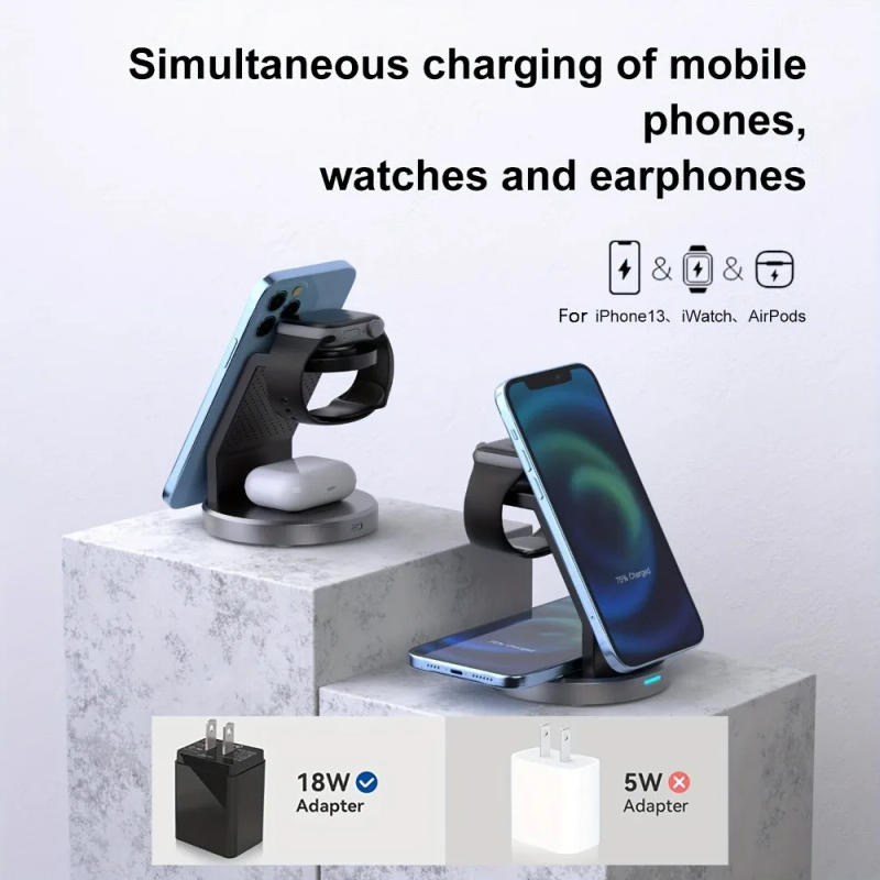 Description Picture 6 of itemWireless 3 in1 Magnetic Charger Station 15W Magsafe Wireless Charging Dock For IPhone 14 13 12 Pro Max Series IWatch AirPods