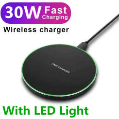 30W Wireless Charger Type C Power Bank USB Fast Charging Pad For iPhone 14 13 12 11 Pro Max Samsung Xiaomi iPhone Chargers
