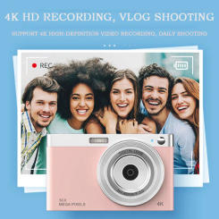Portable Digital Camera HD Camera Micro SLR Camera 4K Video 50MP CCD Retro VLOG 2.88In IPS Screen Auto Focus Selfie Camera