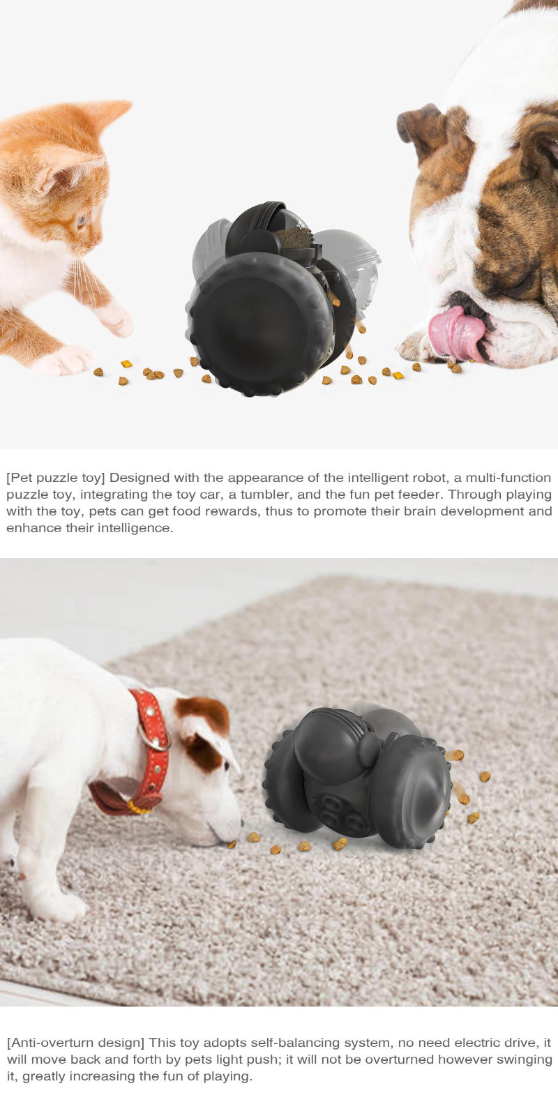 Description Picture 3 of itemPawPartner Dog Tumbler Interactive Toys Increases Pet IQ Slow Feeder Labrador French Bulldog Swing Training Food Dispenser