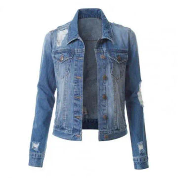 Denim Jackets Vintage Ripped Denim Jackets Streetwear Harajuku Jean Coats Women's Single Breasted Slim Jacket Bomber Outerwear