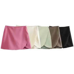 TRAF 2023 Summer Skirt Shorts Women High Waist Shorts for Women Asymmetric Shorts Skort Woman Streetwear Casual Bermuda Shorts