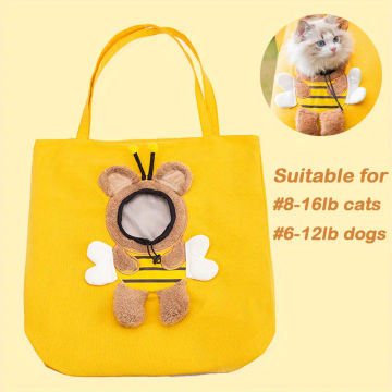 Pet Cat Strap Bag Dog Strap Bag Side Back Portable Breathable Backpack Cat Dog Handbag Outgoing Travel Cute Pet Nylon Handbag