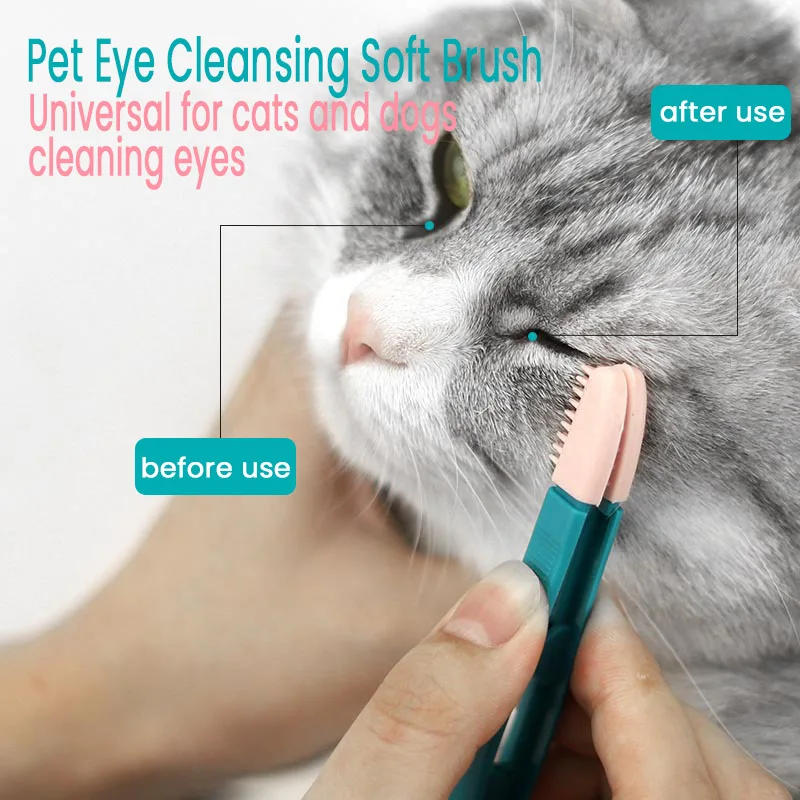 Description Picture 3 of itemEco-Friendly Kitten Eye Rub Handheld Cat Eye Wipe Rub Eyes Poo Brush Cleaning Reusable Buckle Design Pet Comb Tear Stain Brush