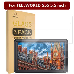 Mr.Shield [3-PACK] Screen Protector For FEELWORLD S55 5.5 inch [Tempered Glass] [Japan Glass with 9H Hardness] Screen Protector