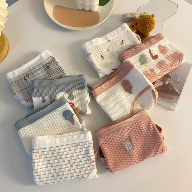 Description Picture 6 of itemHELIAR Women 4 Pcs Cottons Underwear Cute Shorts Printed Plain Shorts M-XL Comfort Panties Safety Lingerie Underwear