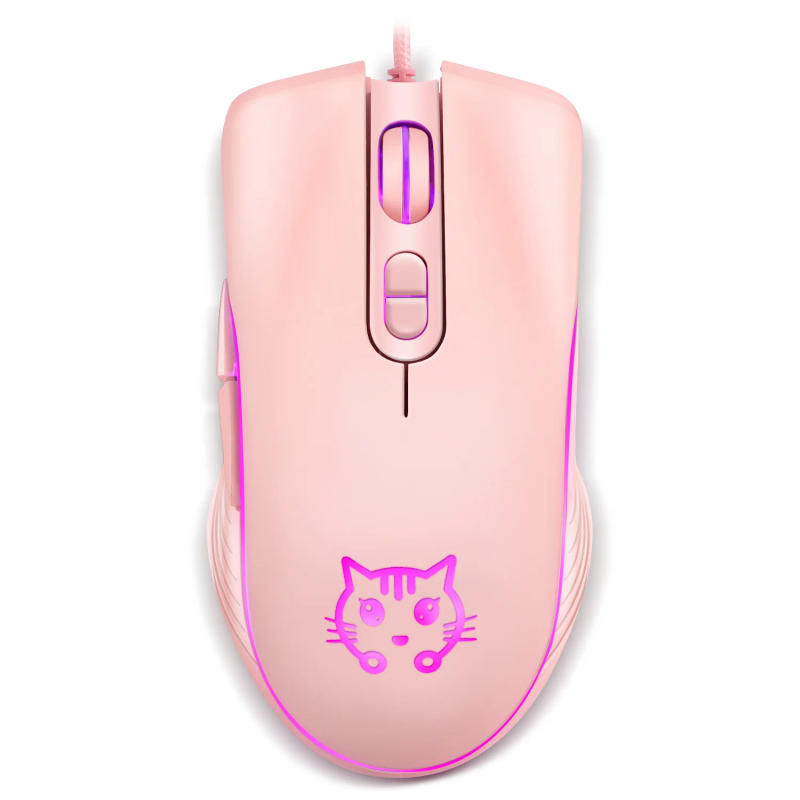 Description Picture 2 of itemUSB Wired Gaming Mouse Pink Computer Professional E-sports Mause 2400 DPI Colorful Backlit Silent Mice for Lol Data Laptop Pc