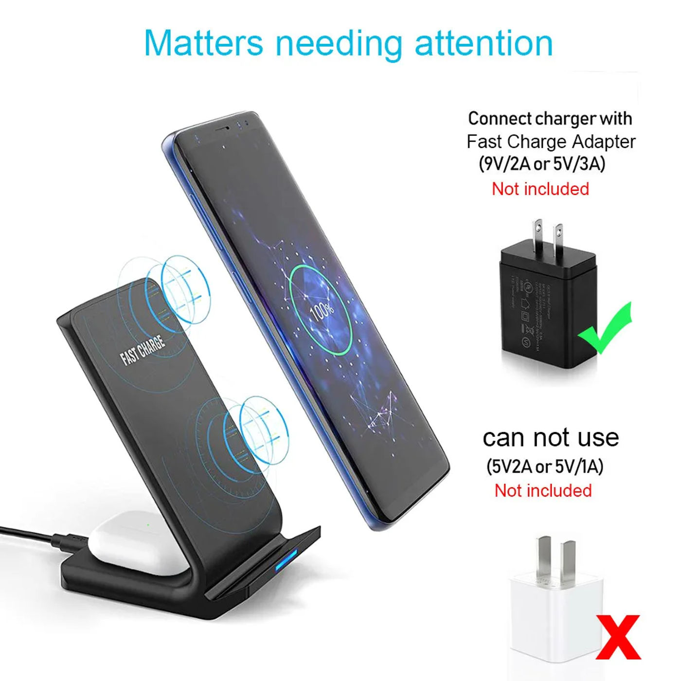 Description Picture 6 of itemFDGAO Fast Wireless Charger 15W For iPhone 15 14 13 12 11 X XS XR Samsung S23 S22 S20 Huawei Mate Xiaomi 13 Type C Quick Charger