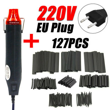 Electric 300W Heat Blower Tool Bags Kit for DIY Shrink Tubing Soldering Wrap Plastic Rubber Stamp with 328PCS Heat Shrik Tube