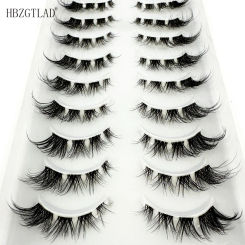 10pairs Mink Eyelashes Invisible Band Lash Extension Natural False Eyelashes Cross Cluster Fairy 3D Faux Big Eye Long Fake Lashe