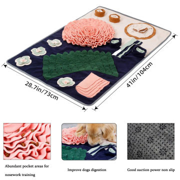 Snuffle Mat for Dog Interactive Feed Game with Non Slip Bottom Pad Dog Treats Feeding Mat Encourages Natural Foraging Skills Toy