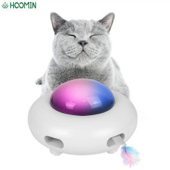 UFO Pet Turntable Catching Replaceable Feather USB Charging Interactive Electric Cat Toy Cat Entertainment Toys Automatic