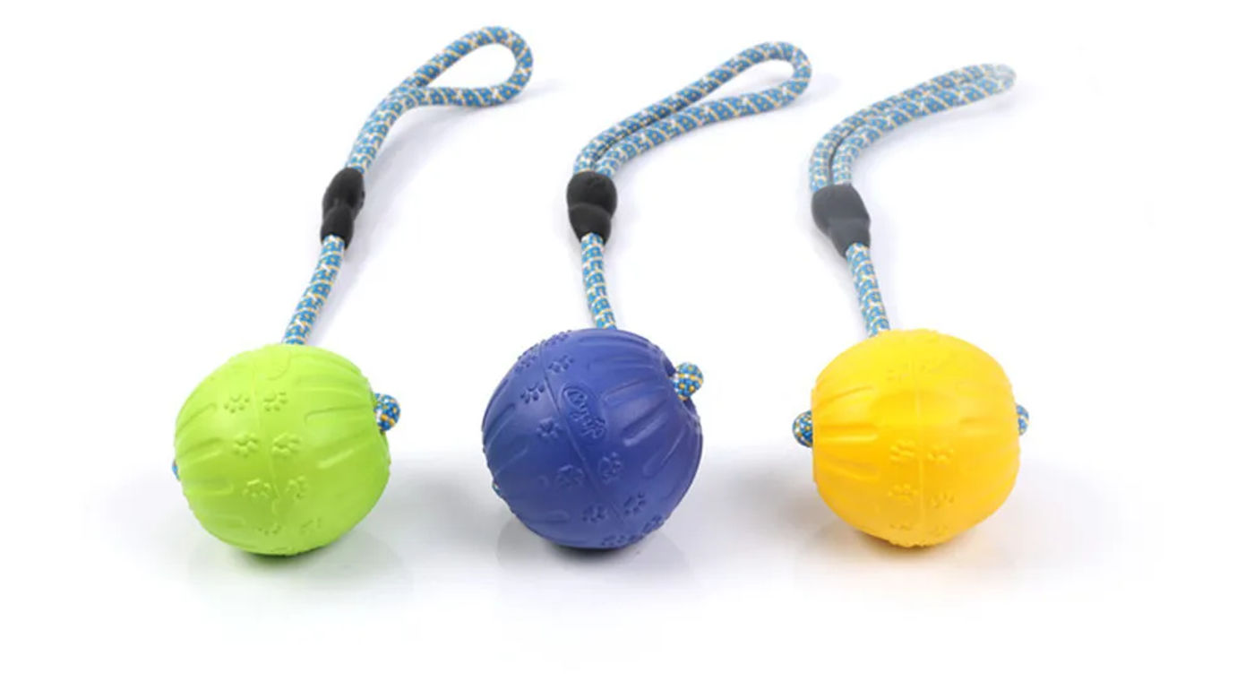 Description Picture 5 of itemPet Molar Bite Toys Dog Rubber Chew Balls Cleaning Teeth Puppy Biting Toy Outdoor Traning Fun Playing Rope Ball Toy For Dog Cat