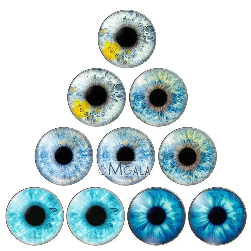 Description Picture 3 of itemIn Pairs Mixed with 8mm 10mm12mm 18mm 20mm 25mm Round Dragon Eyes Glass Cabochon Flatback Photo Cameo DIY Accessories 10pcs/lot