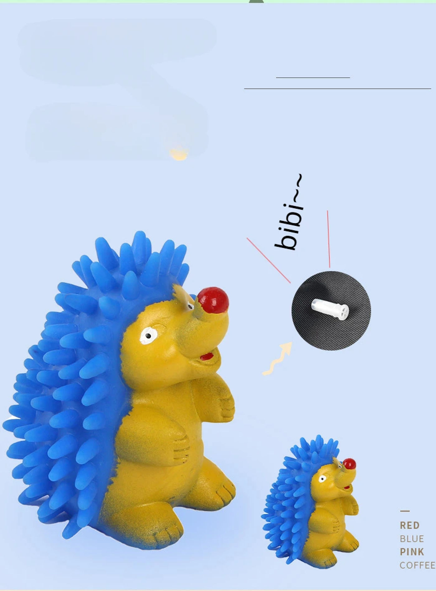 Description Picture 4 of itemPet Plush Animal Doll Funny Hedgehog for Dogs Puppy Bite Resistant Molar Chew Squeak Toy for Teeth Cleaning Toys Pet Supplier