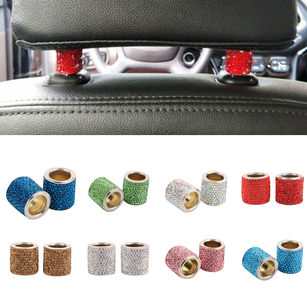 2Pcs Fashion Car Headrest Collar Bling Crystal Auto Seat Ring Interior Decoration