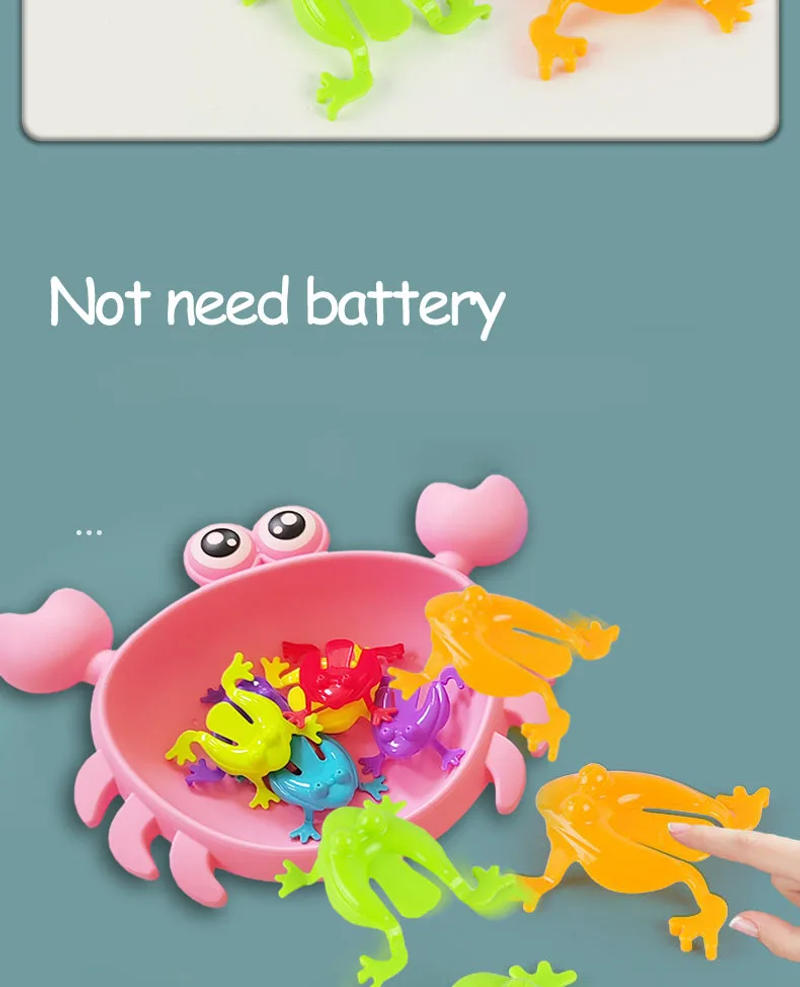 Description Picture 4 of item12 Pieces Frogs Bounce Fidget Jumping Leap Toys Child Animals Cute Crab Pot Storage Assorted Colors Children Birthday Gift