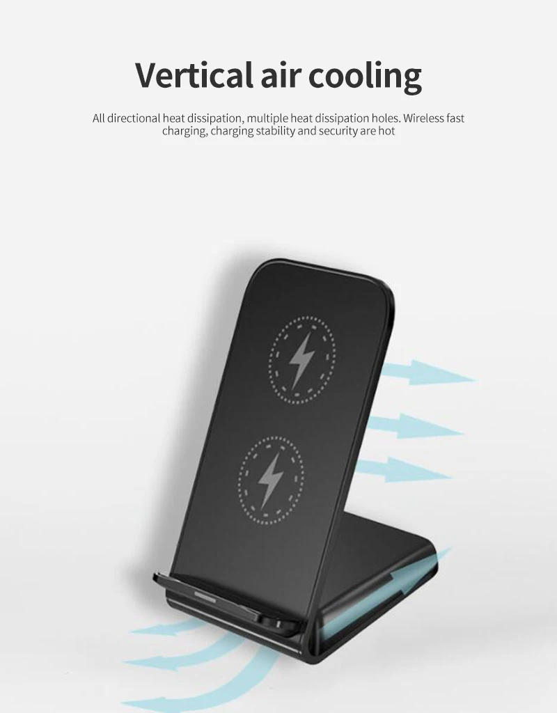 Description Picture 4 of item30W Wireless Charger Stand For IPhone 14 13 12 Pro Max 11 XS XR X 8 Samsung S22 S21 S20 Type C Fast Charging Dock Station