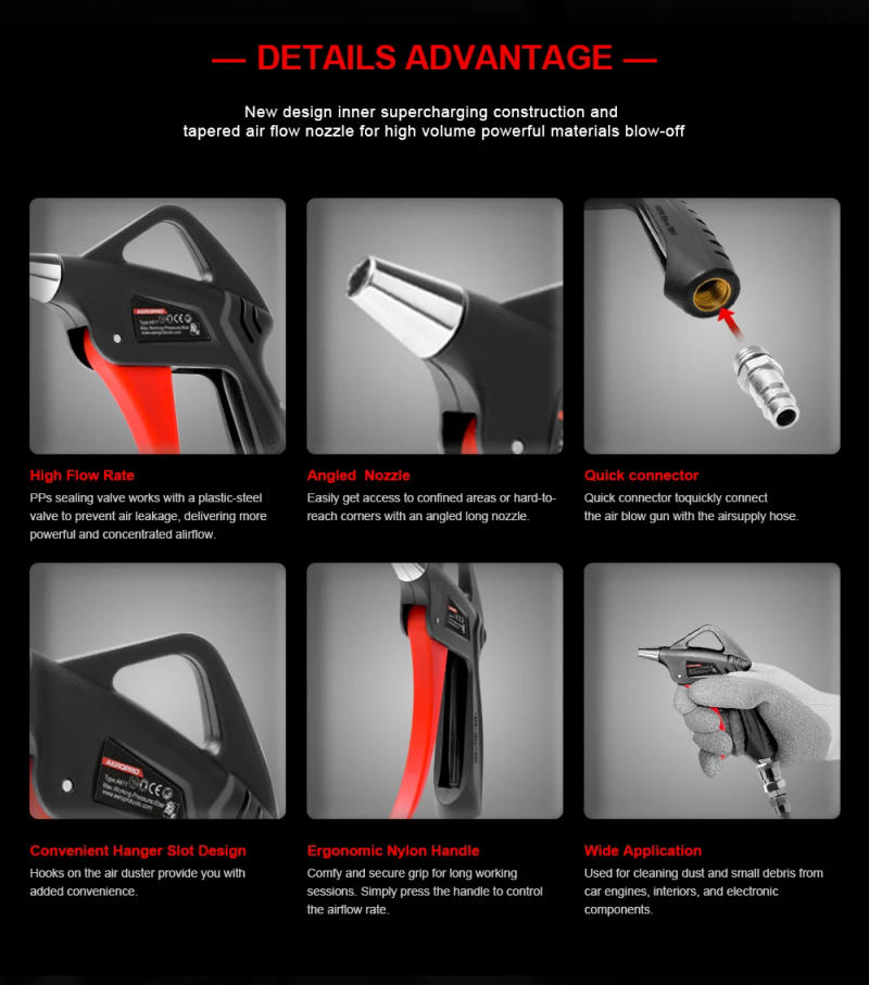 Description Picture 4 of itemAEROPRO Air Blow Gun Air Dust Gun Pneumatic Dust Blow Comfortable Fatigue Design 1 pack/2 pack/4 pack