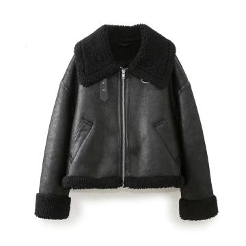 UNIZERA 2023 Autumn/Winter New Women's Wear New Fashion, Casual, Versatile Leather and Fur Integrated Motorcycle Jacket and Coat