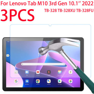 3 Packs Tempered Glass Screen Protector For Lenovo Tab M10 Gen 3 2022 M10 3rd Gen 10.1 inch TB-328 TB-328FU XU Protective Film