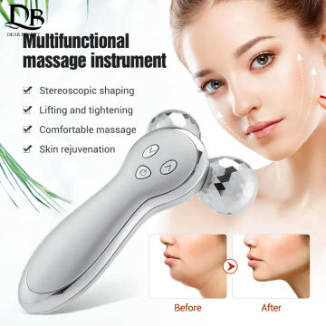 3D Roller V Face Lifting Massager Micro Current Skin Firming Wrinkle Removal Device Facial Body Slimming Shaping Massage Machine