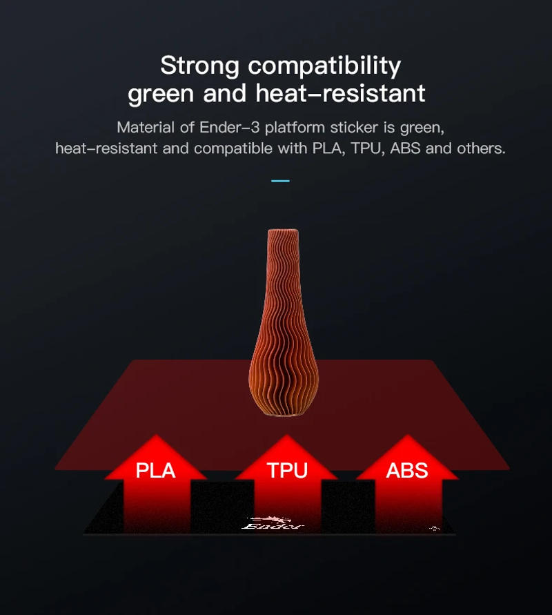 Description Picture 6 of itemCREALITY 3D Original Black Build Surface With 3M Sticker 3D Printer Heated Bed Sheet Paper For Creality Ender-3 235*235mm