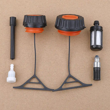 Gas Fuel Cap & Oil Cap For Stihl 020 021 023 024 025 026 028 034 036 038 042 048 AV Super Replace 0000 350 0520, 0000 350 0510