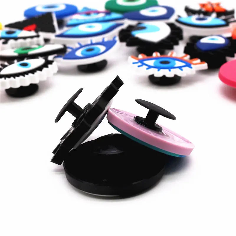 Description Picture 5 of itemNew Jibz 1pcs Evil Eye Shoe Charms DIY Tai Chi Clogs Shoes Decorate Fit Croc Sandals Buckle Aceessories Unisex X-mas Cool Gifts