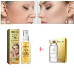 24K Gold Absorbable Face Serum Active Collagen Silk Thread Face Anti-Aging Essence Smoothing Firming Hyaluronic Skin Care