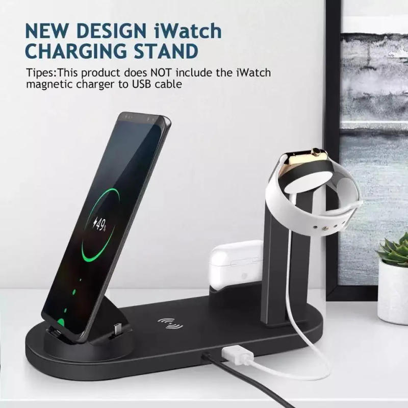 Description Picture 5 of item5-in-1 Wireless Charger Station with Fast Charging for iPhone 14/13/12/11 Pro Max Apple Watch AirPods Desktop Charging Stand