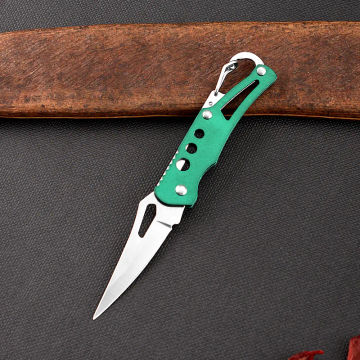 Outdoor Mini Knife Keychain Portable Paring Folding Knife Tactical Survival Knife for Hunting Camping Fishing Fruit Cutting Tool