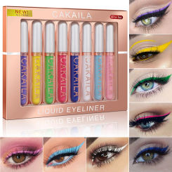 8Pcs/Box Color Matte Eyeliner Set Or Glitter Shine Eye Liner Kit Makeup Colorful Eyelid Cosmetics Liquid Eyeliner Colored Gel