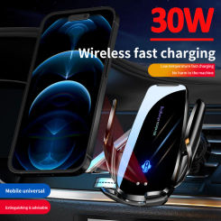 30W Car Wireless Charger Auto Car Mount Phone Holder For iPhone 14 13 12 11 X XR Samsung Xiaomi Infrared Induction Fast Charging