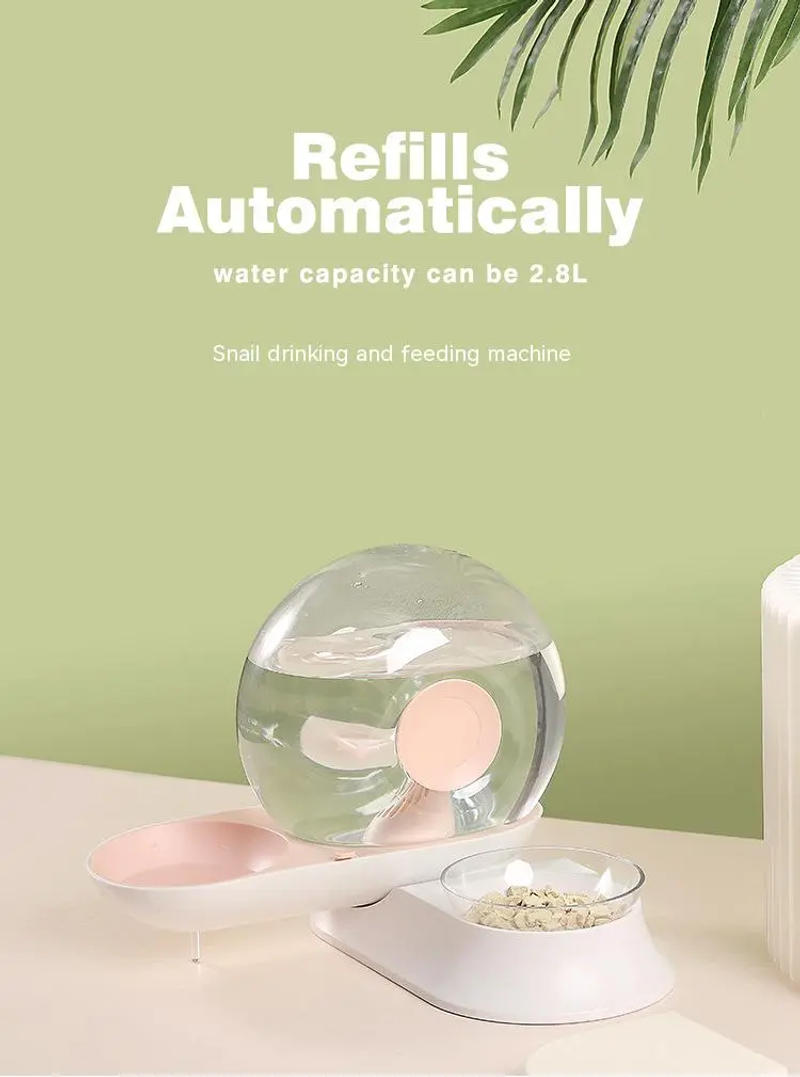 Description Picture 2 of item2.8L Automatic Cat Dog Drinking feeding Bowl two-in-one Fountain Water Dispenser Large-capacity Cat Drink Without Electricity