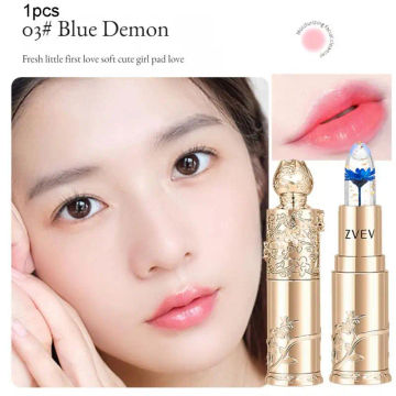 Flower Transparent Lipstick Lasting Moisturizer Crystal Jelly Lipsticks Temperature Color Changing Waterproof Lip Balm Lips Care