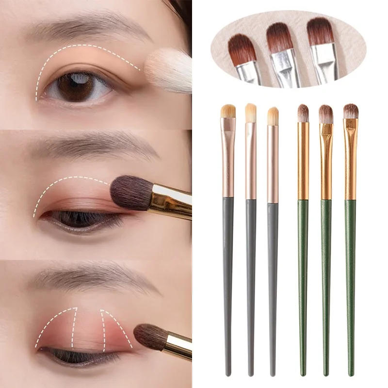 Description Picture 2 of item3PCS Eye Shadow Detail Brushes Soft Eyebrow Lying Silkworm Multifunction Makeup Brush Set Beauty Eyes Cosmetic Tools