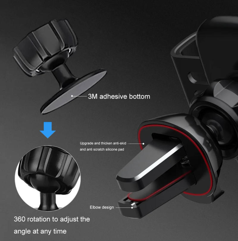 Description Picture 5 of item30W Wireless Car Charger For iPhone 15 14 13 12 11 XS X XR 8 Samsung S23 S22 Gravity Air Vent Mount Fast Charging Phone Holder