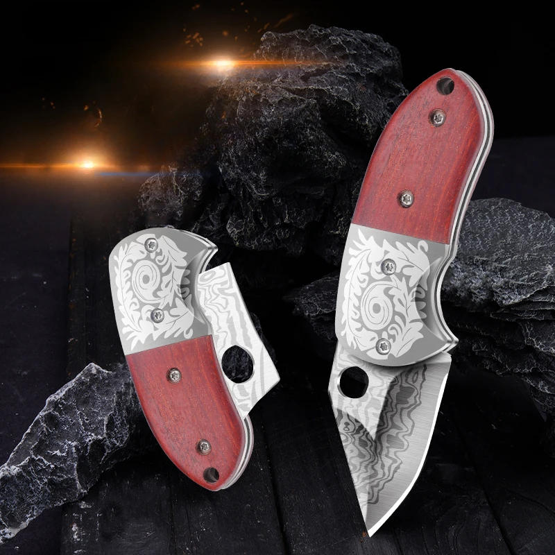 Description Picture 3 of itemBAKULI Damas pattern folding knife, fruit knife, mini portable knife, outdoor cutting knife, high hardness sharp knife