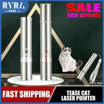 Stainless Steel Teasing Cat Light Durable Multi Pattern Usb Charging Laser Funny Cat Stick Polychromatic Usb Funny Cat Pen 1pc
