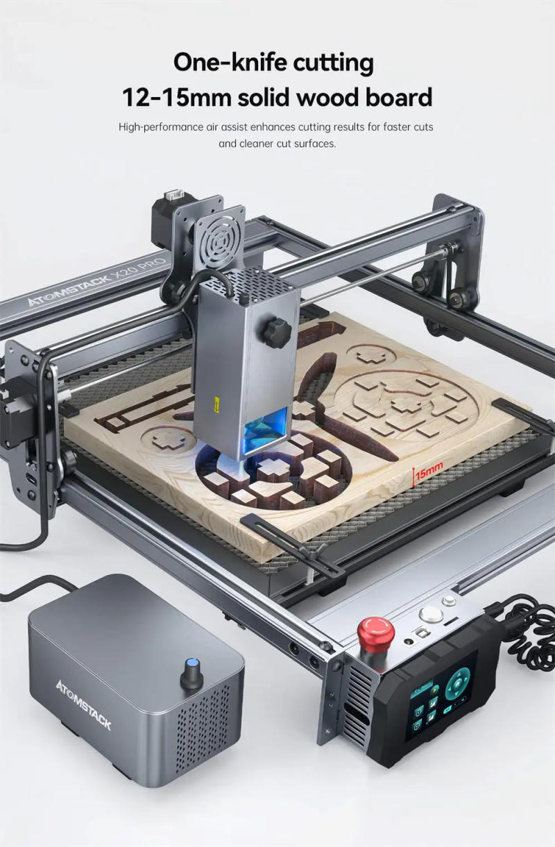 Description Picture 4 of itemATOMSTACK X20 PRO 130W Laser Engraving Machine 20W Output Power Wood Laser Cutting Machine Metal Engraving CNC Router