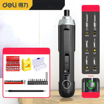 DELI 3.6V Cordless Screwdriver Rechargeable 2000mah Lithium Battery 25 In 1 Screw Driver Bits Household Assembly Screwdriver