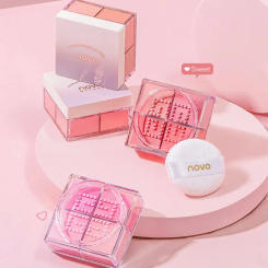 4-Grids Face Blush Waterproof Long Lasting Non Stick Makeup Blush Palette Silky Texture Cheek Contour Matte Blusher Cosmestics