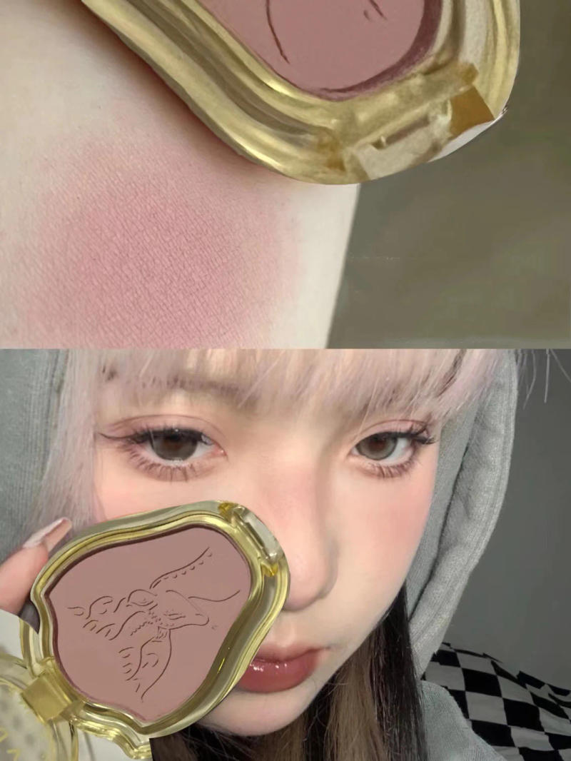 Description Picture 4 of item3D Relief Powder Blusher Face Makeup Cute Deer Blush Palette Rose Brown Natural Matte Mineral Cheek Contour Shadow Rouge Tint