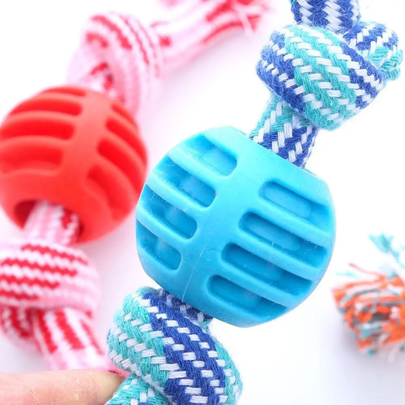 Description Picture 6 of itemPet Dog Toy Cotton Rope Double Knot Interactive Toy Bite-resistant Tooth Cleaning Dog Toys for Small Large Dogs Dog Accessories