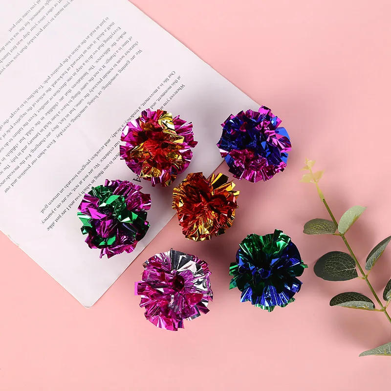 Description Picture 3 of item10 Pack 5.5cm Ringing Paper Ball Pet Cat Toys Interactive Pet Products for Kitten Cat Accessories Pet Supplies