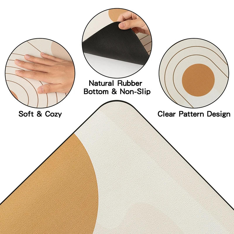 Description Picture 5 of item1Pcs Boho Pet Feeding Mat for Dogs Cats Food and Water Bowl Dispenser Pad 15.7*23.6 Inch Non Slip Absorbent Quick Dry Placemat