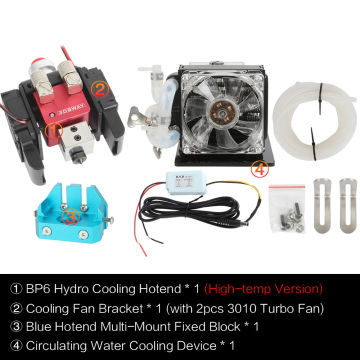 XCR3D 3d Printer Accessories BP6 Hydro Cooling Hotend Kit All Metal Water Cooling HotEnd Bowden Direct J-head HighTemp Low Temp