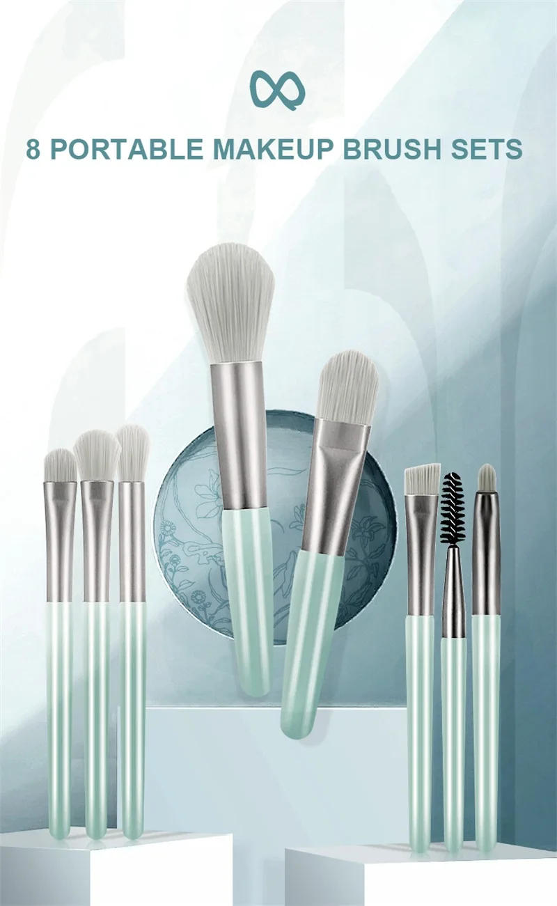 Description Picture 2 of item8Pcs Professional Makeup Brushes Set Cosmetic Powder Eye Shadow Foundation Blush Blending Concealer Beauty Make Up Tool Brushes